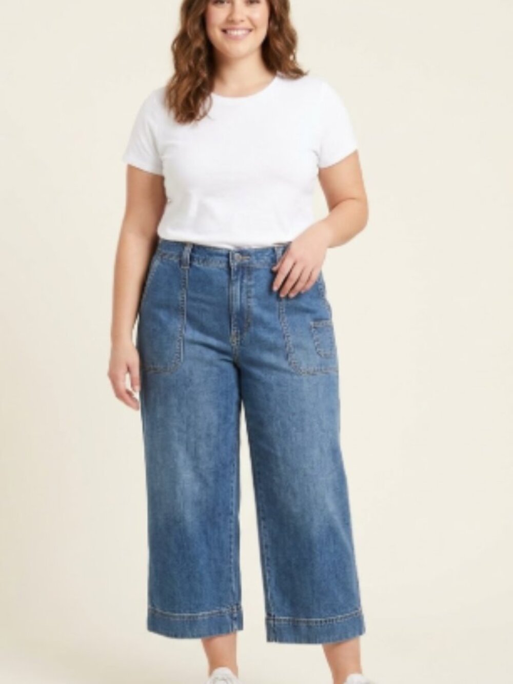 VTG Marsh Landing 100% Cotton Cargo Utility Denim Cropped Capri Jeans 90s 14